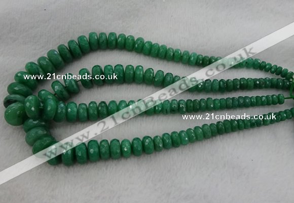 CRB1127 15.5 inches 5*8mm - 9*18mm faceted rondelle green aventurine beads