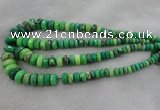 CRB1128 15.5 inches 5*8mm - 9*18mm faceted rondelle grass agate beads