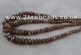 CRB1132 15.5 inches 5*8mm - 9*18mm faceted rondelle moonstone beads