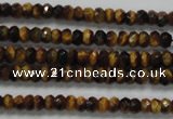 CRB116 15.5 inches 3*5mm faceted rondelle yellow tiger eye beads