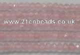 CRB119 15.5 inches 3*5mm faceted rondelle rose quartz beads