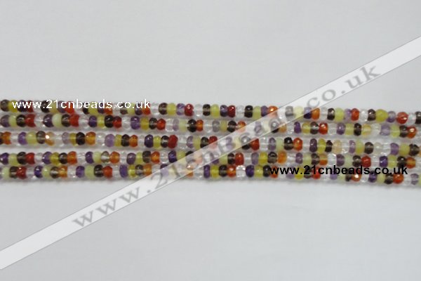 CRB120 15.5 inches 3*5mm faceted rondelle mixed quartz beads