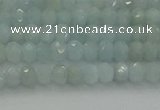 CRB1200 15.5 inches 3*4mm faceted rondelle aquamarine beads