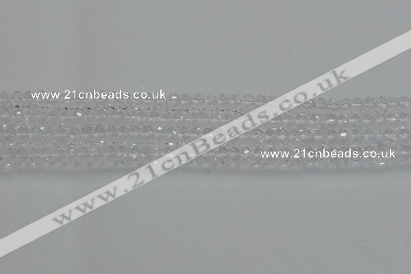 CRB1210 15.5 inches 4*6mm faceted rondelle white crystal beads