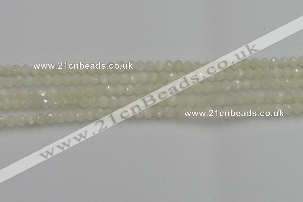 CRB1211 15.5 inches 4*6mm faceted rondelle white moonstone beads