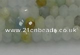CRB1212 15.5 inches 4*6mm faceted rondelle aquamarine beads