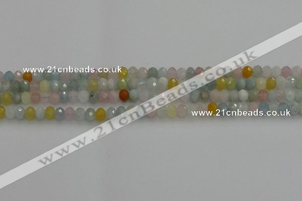 CRB1213 15.5 inches 4*6mm faceted rondelle morganite beads