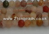 CRB1214 15.5 inches 4*6mm faceted rondelle mixed rutilated quartz beads