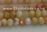 CRB1215 15.5 inches 4*6mm faceted rondelle pink opal beads