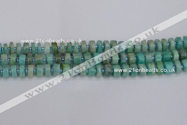 CRB1232 15.5 inches 6*10mm tyre amazonite gemstone beads