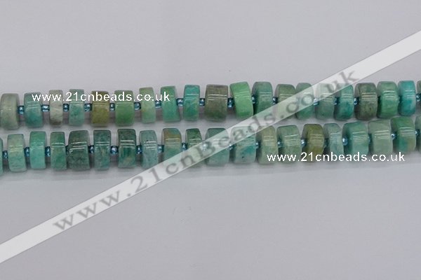 CRB1234 15.5 inches 7*14mm tyre amazonite gemstone beads