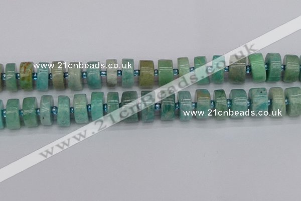 CRB1235 15.5 inches 8*16mm tyre amazonite gemstone beads