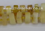 CRB1238 15.5 inches 5*8mm tyre matte yellow opal gemstone beads