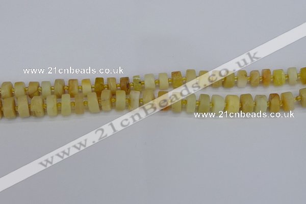 CRB1238 15.5 inches 5*8mm tyre matte yellow opal gemstone beads