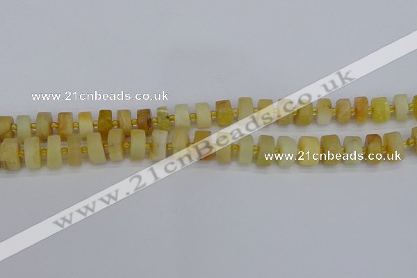 CRB1239 15.5 inches 6*10mm tyre matte yellow opal gemstone beads