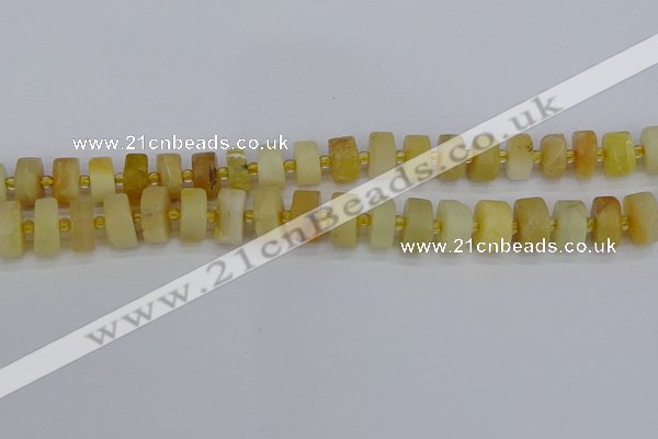 CRB1240 15.5 inches 6*12mm tyre matte yellow opal gemstone beads