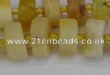 CRB1241 15.5 inches 7*14mm tyre matte yellow opal gemstone beads