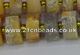 CRB1249 15.5 inches 8*16mm tyre matte crazy lace agate beads