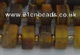 CRB1255 15.5 inches 7*14mm tyre matte yellow tiger eye beads