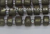 CRB1259 15.5 inches 5*8mm tyre matte pyrite gemstone beads