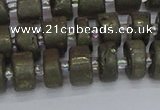 CRB1260 15.5 inches 6*10mm tyre matte pyrite gemstone beads