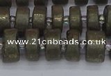 CRB1261 15.5 inches 6*12mm tyre matte pyrite gemstone beads