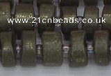 CRB1262 15.5 inches 7*14mm tyre matte pyrite gemstone beads