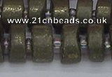 CRB1263 15.5 inches 8*16mm tyre matte pyrite gemstone beads