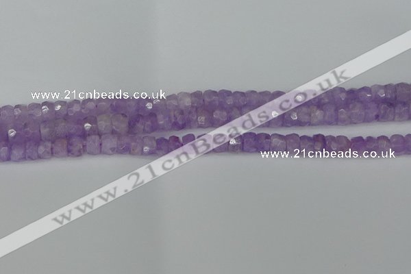 CRB1270 15.5 inches 4*6mm faceted rondelle lavender amethyst beads