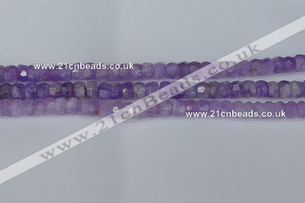 CRB1271 15.5 inches 5*8mm faceted rondelle lavender amethyst beads