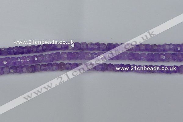 CRB1274 15.5 inches 4*6mm faceted rondelle lavender amethyst beads