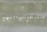 CRB1279 15.5 inches 5*8mm faceted rondelle white moonstone beads