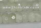 CRB1280 15.5 inches 6*10mm faceted rondelle white moonstone beads