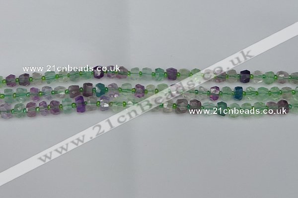 CRB1286 15.5 inches 4*6mm faceted rondelle fluorite beads