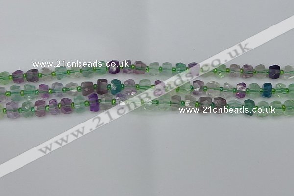 CRB1287 15.5 inches 5*8mm faceted rondelle fluorite beads