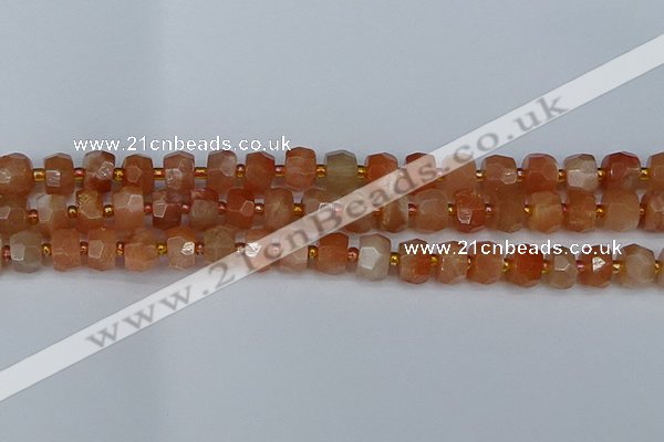 CRB1291 15.5 inches 5*8mm faceted rondelle moonstone beads