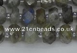 CRB1295 15.5 inches 5*8mm faceted rondelle labradorite beads