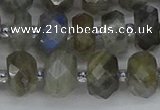 CRB1296 15.5 inches 6*10mm faceted rondelle labradorite beads