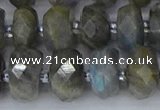 CRB1297 15.5 inches 6*12mm faceted rondelle labradorite beads