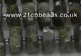 CRB1302 15.5 inches 6*12mm faceted rondelle labradorite beads