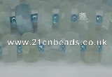 CRB1311 15.5 inches 6*10mm faceted rondelle aquamarine beads
