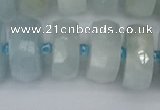 CRB1316 15.5 inches 8*18mm faceted rondelle aquamarine beads