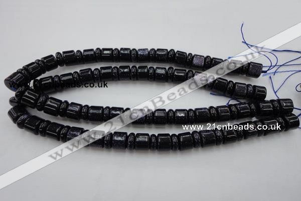 CRB132 15.5 inches 6*12mm & 10*12mm rondelle blue goldstone beads