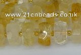 CRB1321 15.5 inches 6*10mm faceted rondelle citrine beads