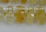 CRB1323 15.5 inches 7*14mm faceted rondelle citrine beads