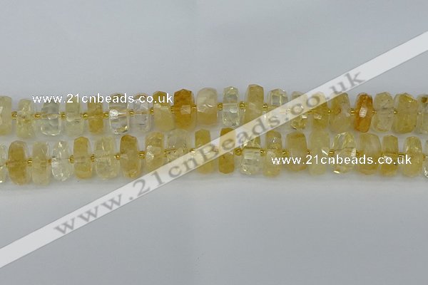 CRB1324 15.5 inches 8*16mm faceted rondelle citrine beads