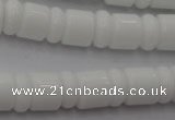 CRB133 15.5 inches 6*12mm & 10*12mm rondelle white porcelain beads