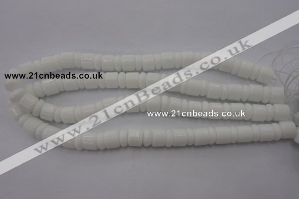 CRB133 15.5 inches 6*12mm & 10*12mm rondelle white porcelain beads