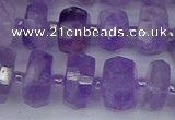 CRB1331 15.5 inches 6*10mm faceted rondelle lavender amethyst beads