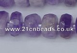 CRB1332 15.5 inches 6*12mm faceted rondelle lavender amethyst beads